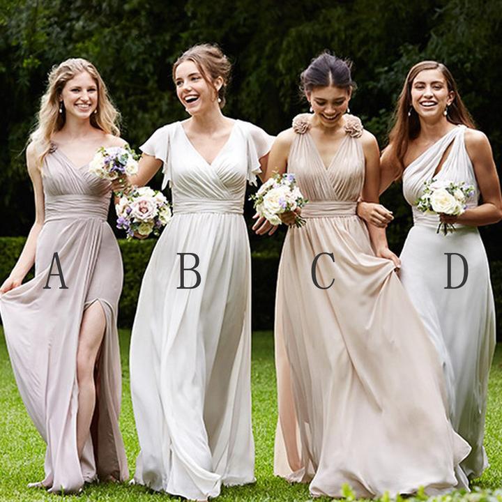 elegant white bridesmaid dresses