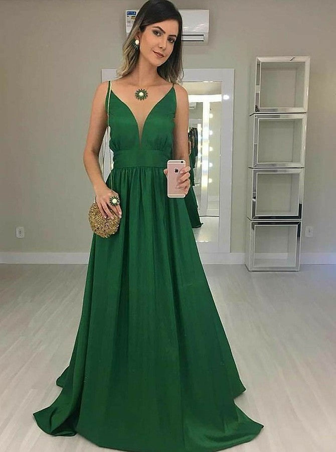 military green prom dress