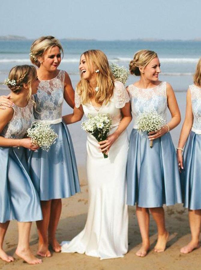 simple knee length wedding dresses