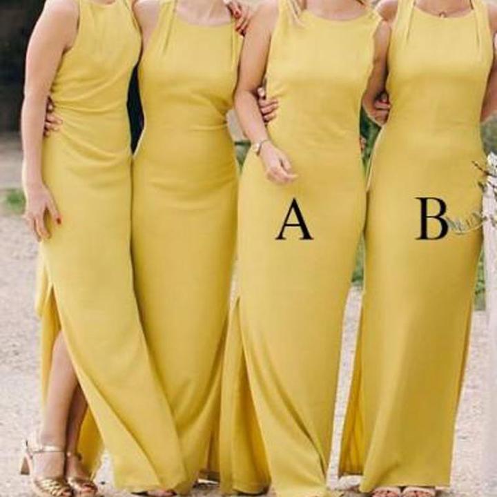 yellow satin bridesmaid dresses