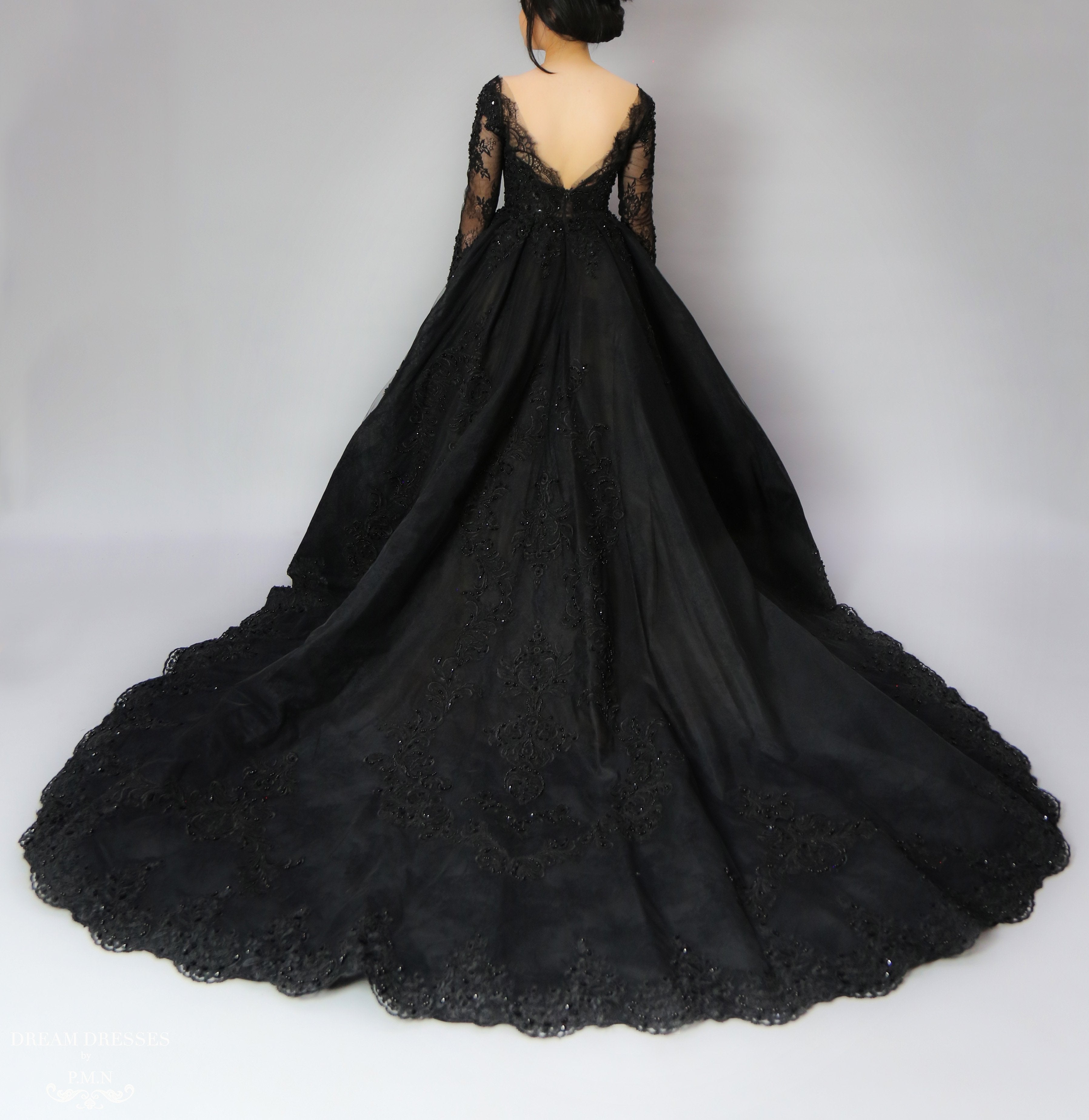 black beaded wedding dress