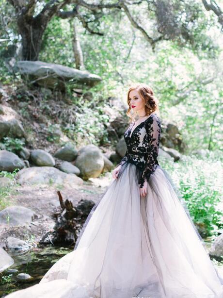 black and white vintage wedding dresses