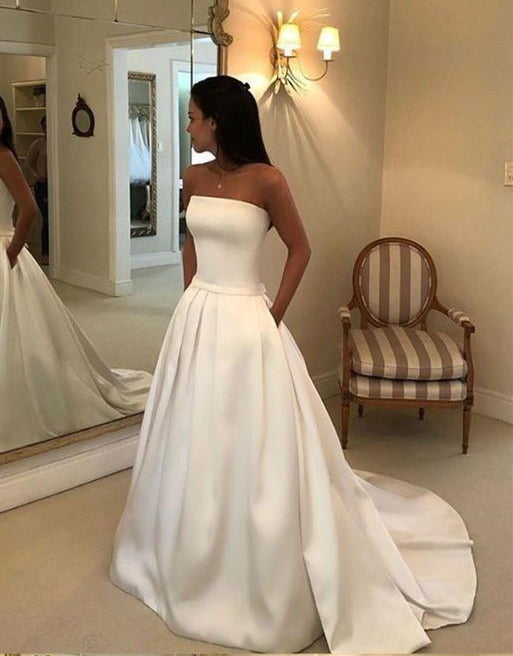 elegant strapless wedding dresses