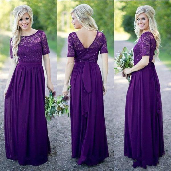 elegant purple bridesmaid dresses