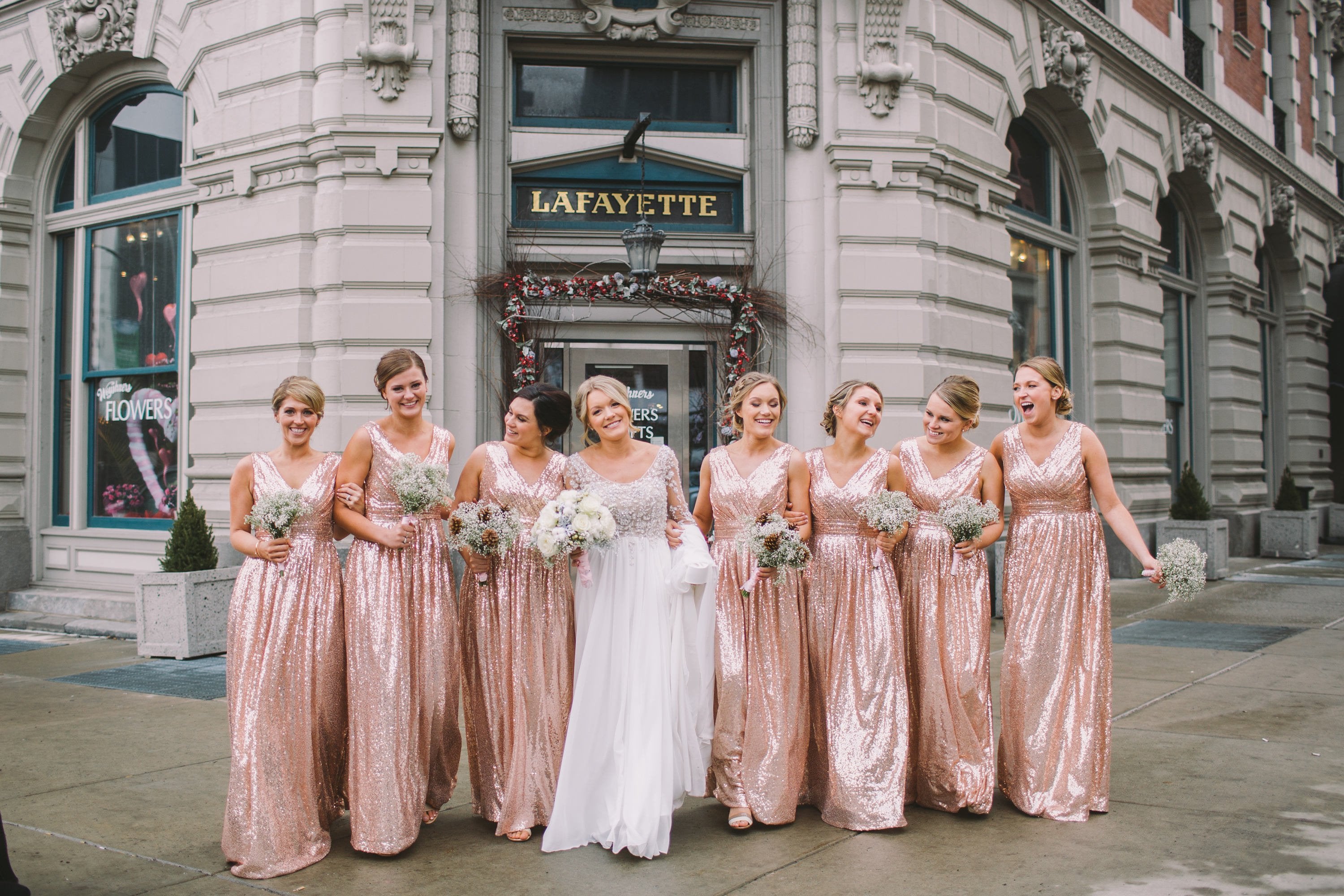 rose gold dress bridesmaid