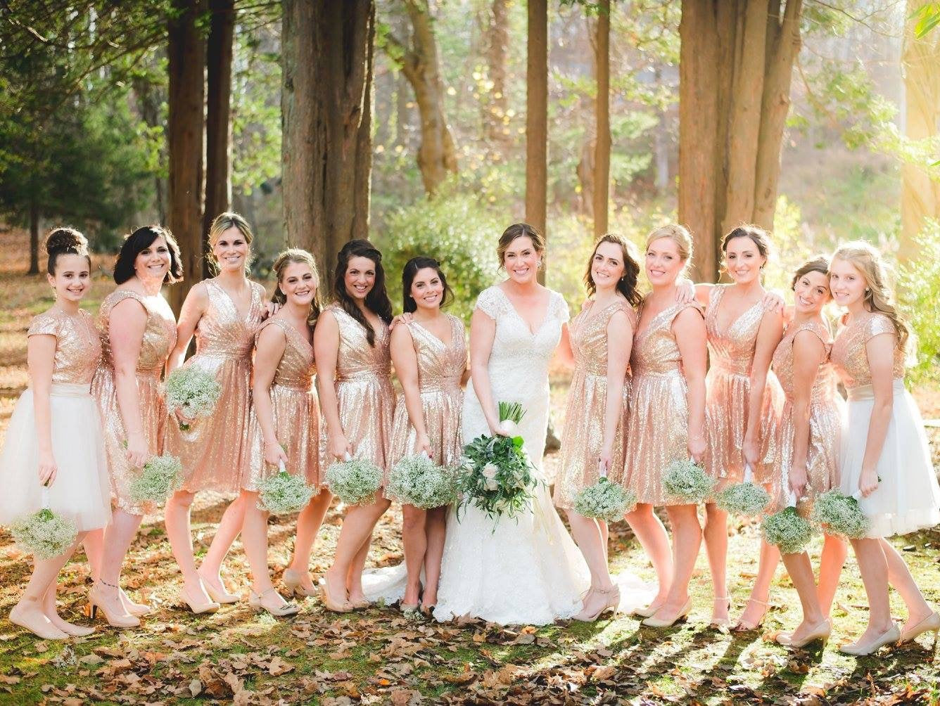 rose gold dresses for bridesmaids