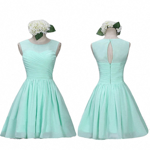 mint green short bridesmaid dresses