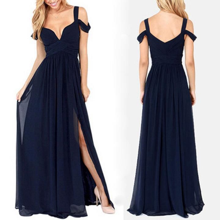 empire waist navy blue dress