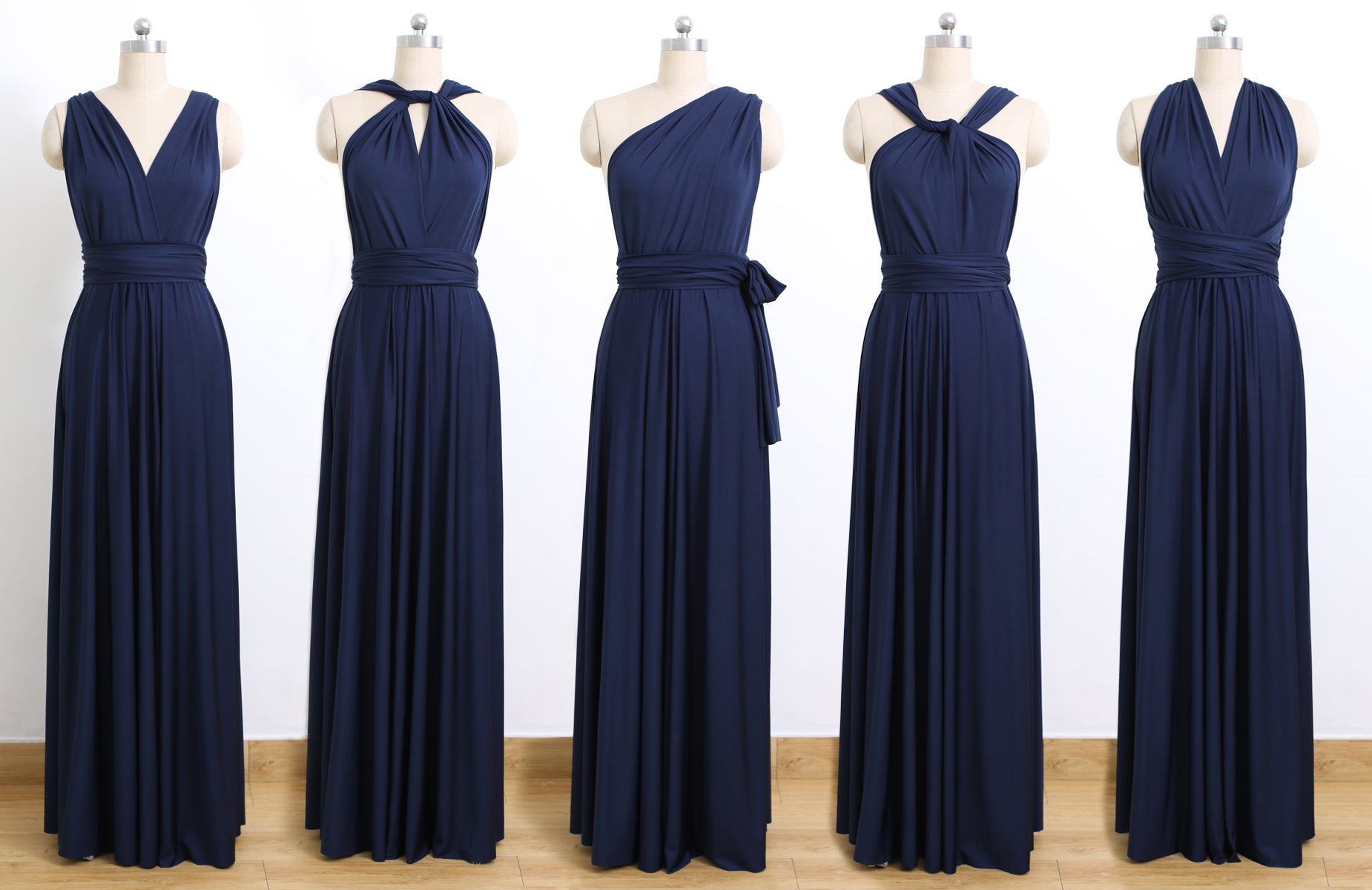 Navy Blue Infinity Dresses,Convertible 