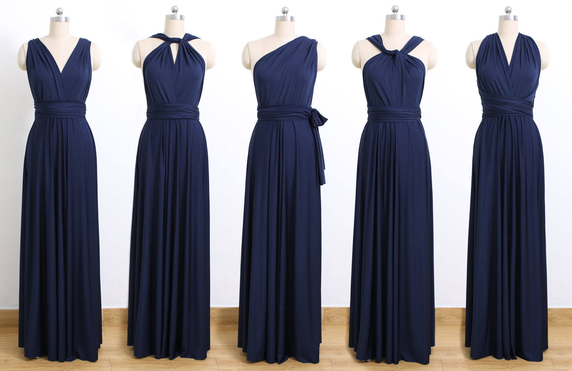 infinity dress styles navy blue