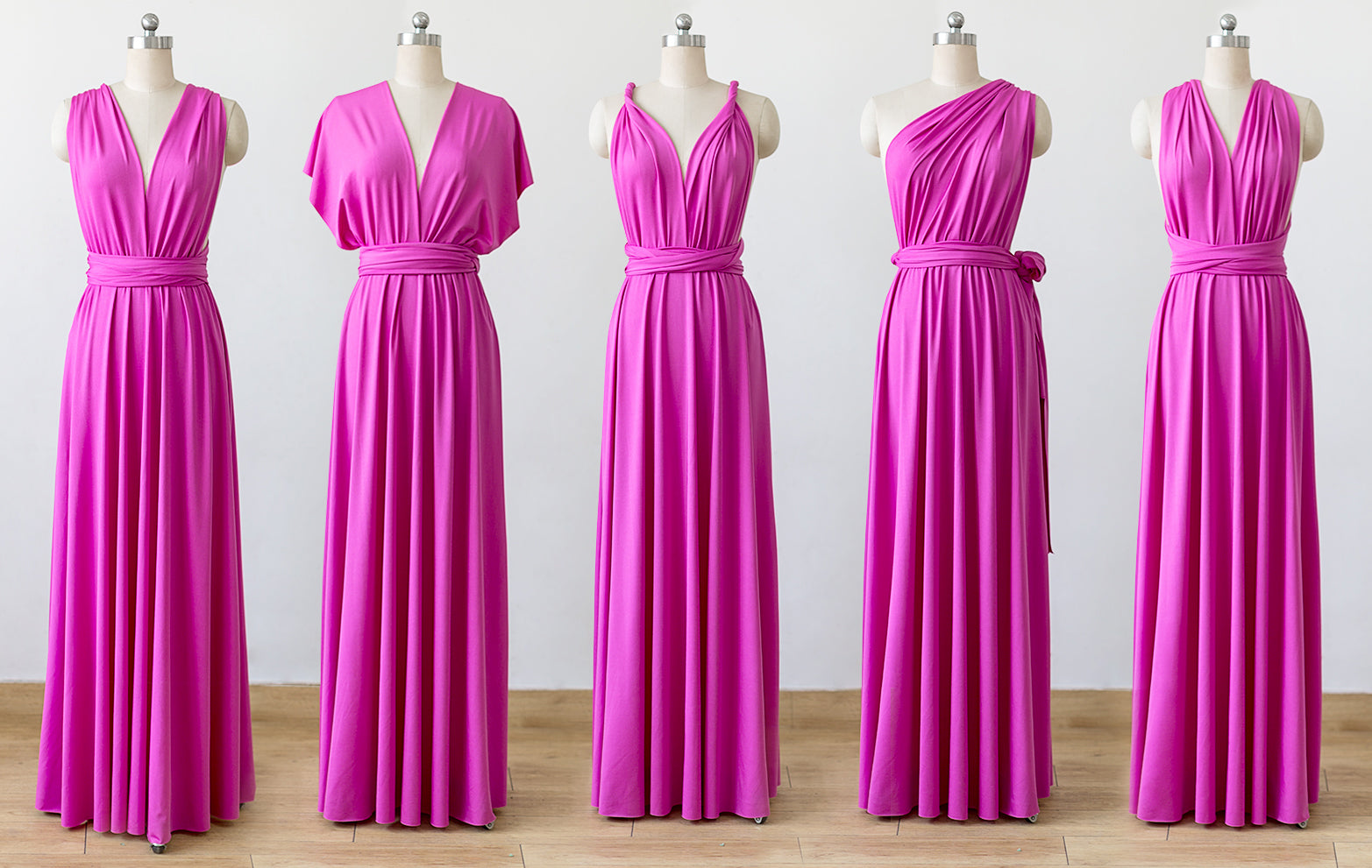 hot pink bridesmaid dress