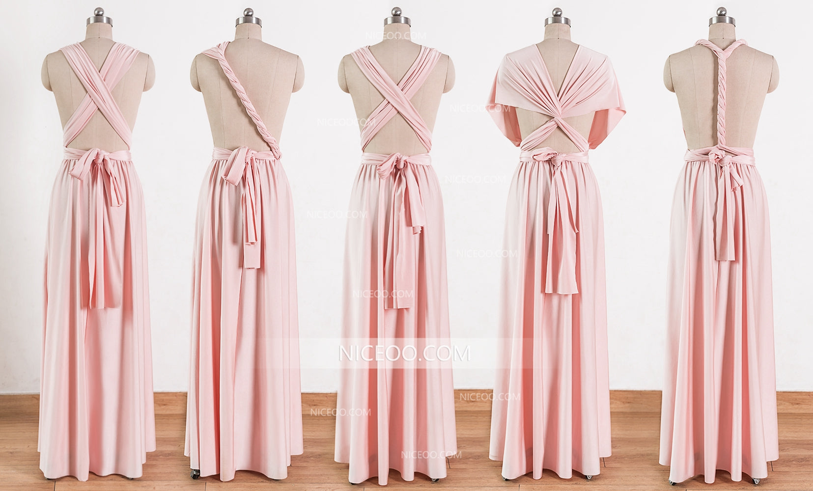 multiway blush bridesmaid dress