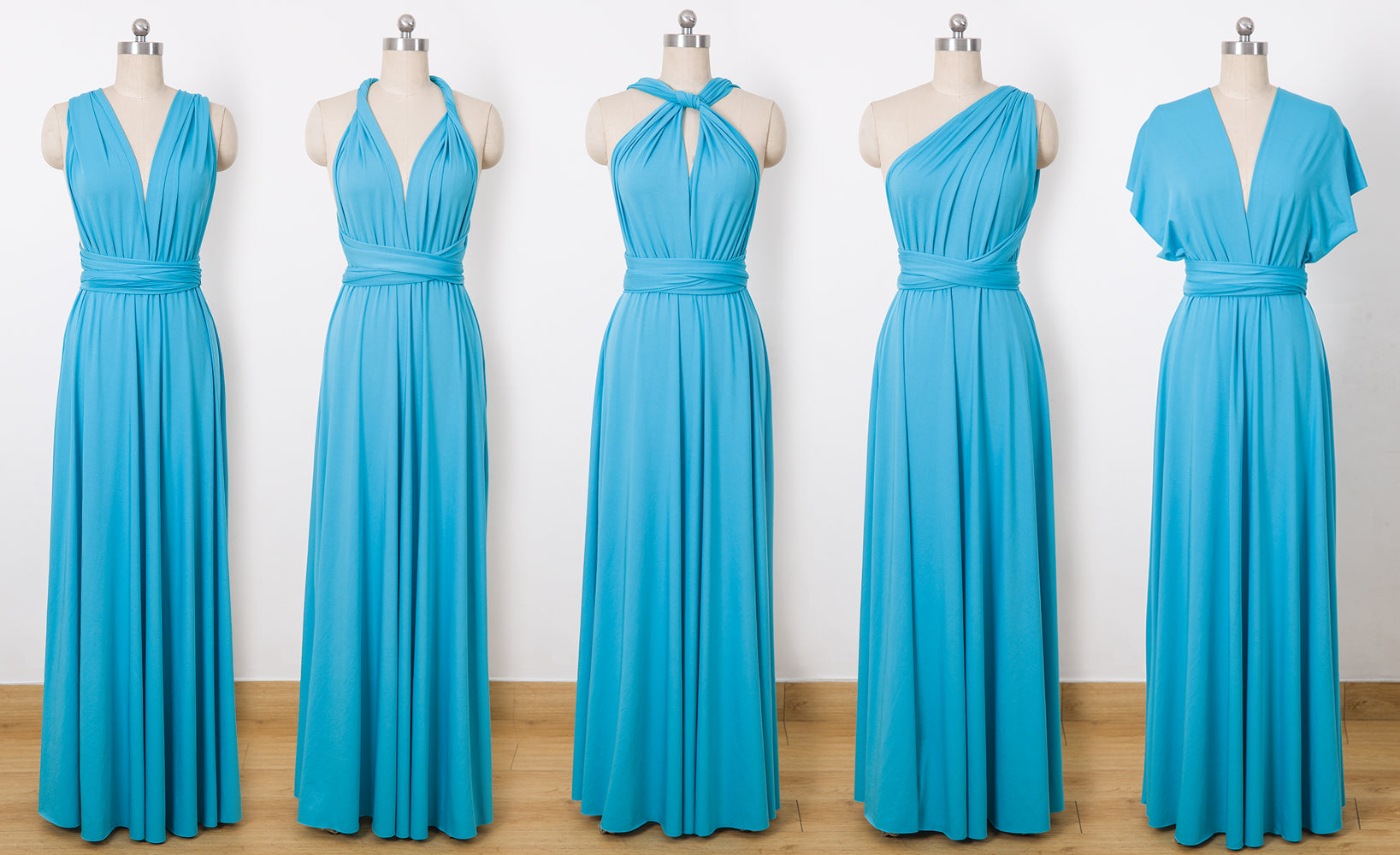 turquoise blue infinity dress