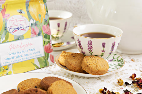 Pudding Lady Chocolate Pudding Infused Cookies Pink Lychee Tea Brookfield Tea House