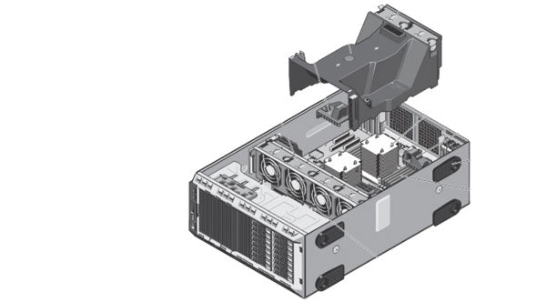 Image of the internal fans in the Dell PowerEdge T620 Tower Server