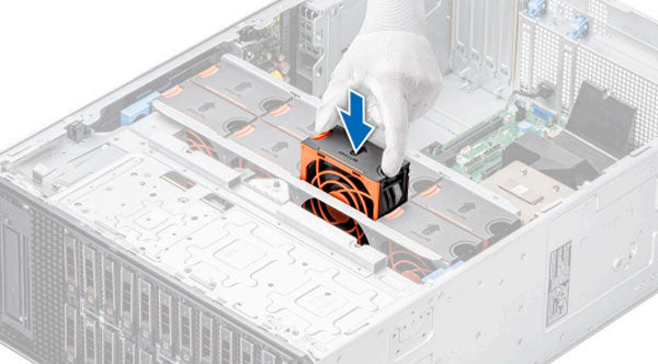 Dell PowerEdge T560 Fan Cage with hot-swappable fans.