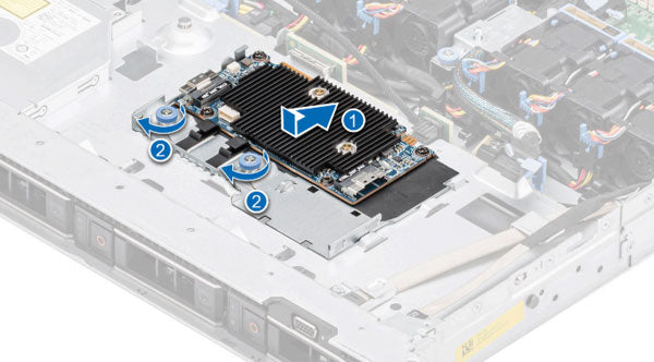 Image of the Front PERC fPERC on the R450 Rack server by Dell.