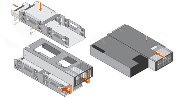 Image of the 4 drive cage that is placed in the PSU Slot