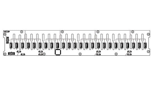 Image of the 12 LFF Backplan on the Dell C6220 Rack Server