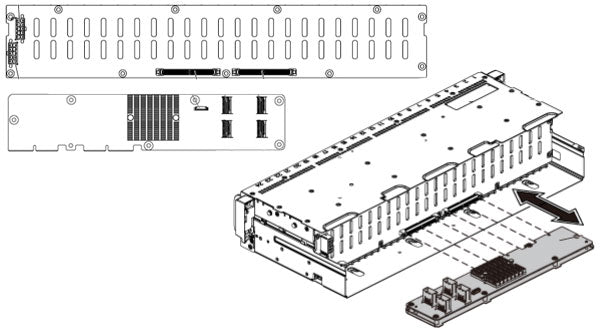 Image of the 12 LFF Backplan on the Dell C6220 Rack Server
