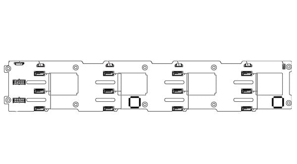 Image of the 12 LFF Backplan on the Dell C6220 Rack Server