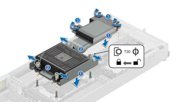 Image of the extended Heat sink for the Dell C6620 Node Server