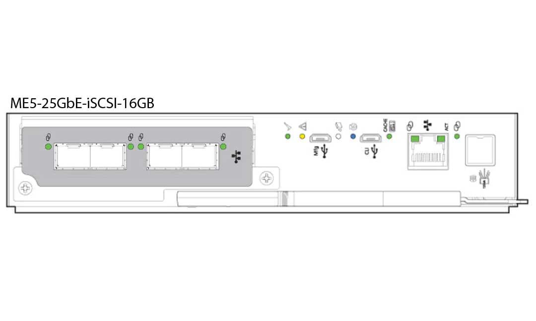 Click to view the Dell PowerVault ME5 25GbE iSCSI 16GB Cache Controller