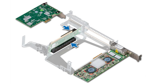 Image of the PCIe ButterFly Riser for the Dell R240 Rack Server