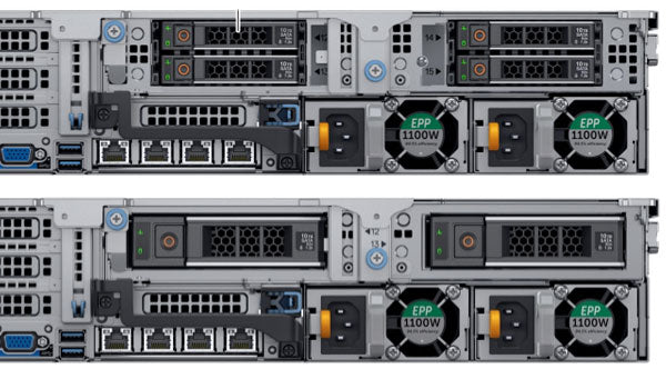 Image of the Rear Bays on the R7425 Dell Rack Server