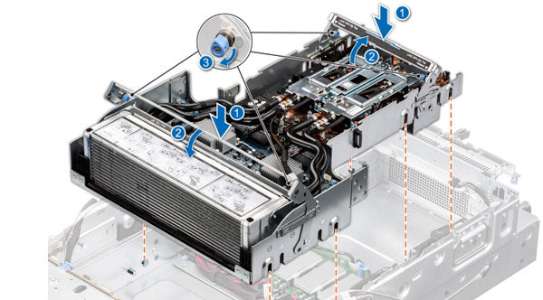 Imaage of the internal fans on the Dell PowerEdge XE8640 Rack GPU Server