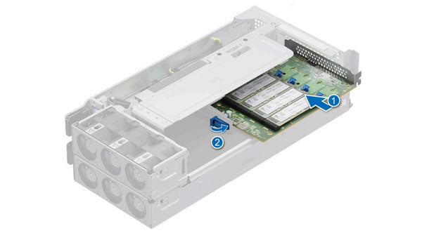 Image of the M.2 PCIe Card which holds 4 M.2 NVMe SSDs.