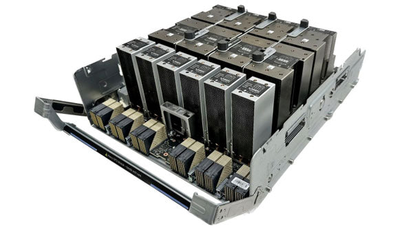 Image of the 8x NVIDIA HGX A100 80GB 500W SXM4 GPUs in the GPU Tray