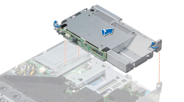 Image of the rear drive cage on the R7415 Rack Server from Dell