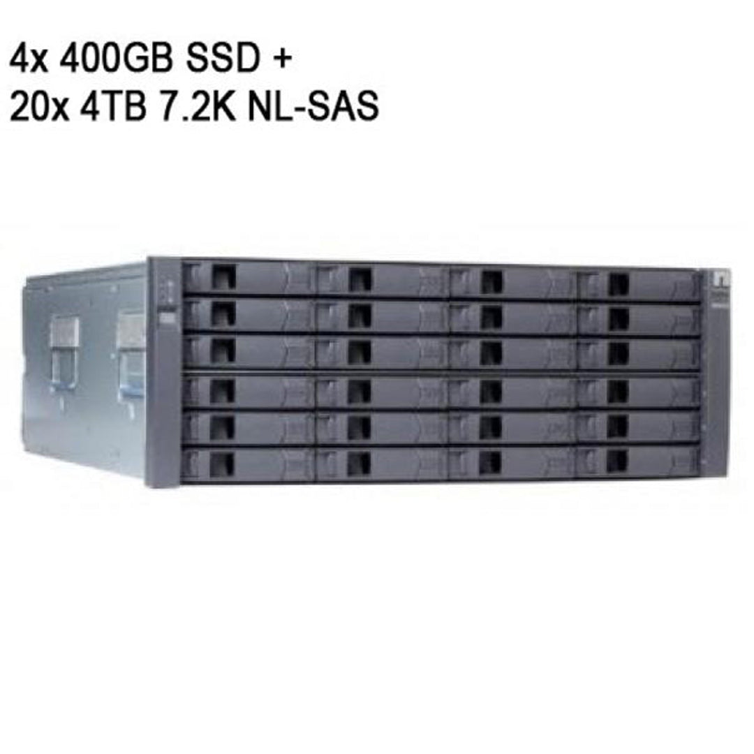 DS4246-4X-400GB-SSD-20X-4TB-NL-SAS | NetApp DS4246 Disk Shelf with 4x 400GB SSD (X575A-R6) + 20x 4TB 7.2K nl-sas - ECS