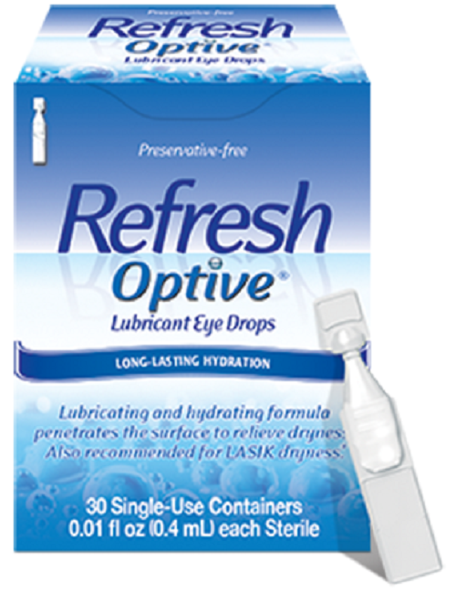 Refresh Optive Lubricant Eye Drops Single Use Vials 30 Count