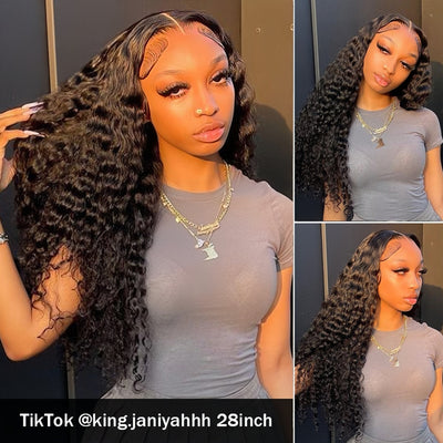 Undetectable Invisible Deep Wave 360 Lace Frontal Wigs Pre Plucked HD