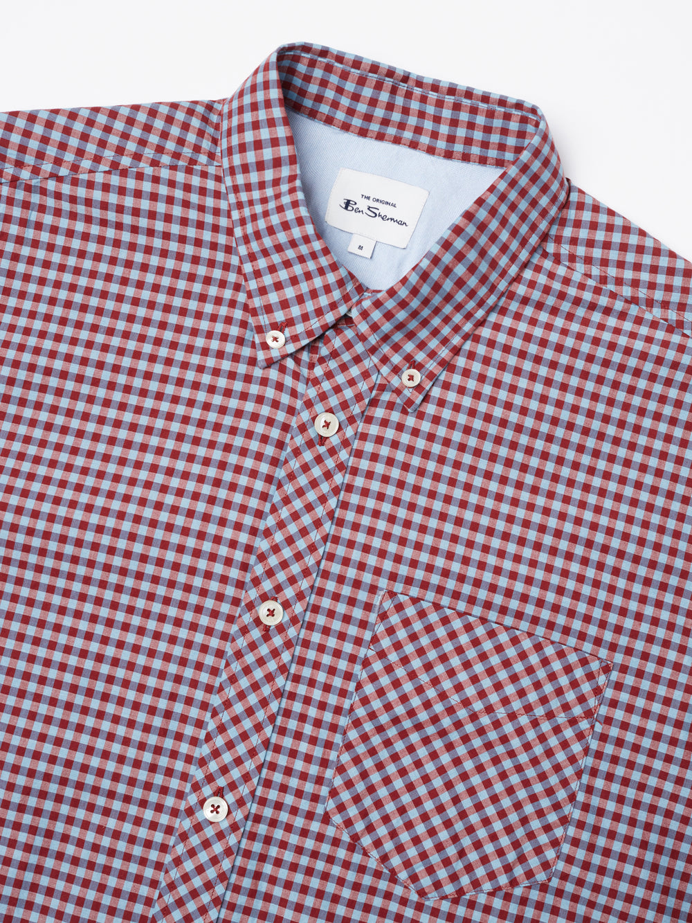 Signature Long-Sleeve Gingham Shirt - Claret - Ben Sherman