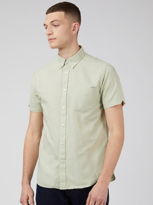 Signature Organic Short-Sleeve Oxford Shirt - Pistachio - Ben Sherman