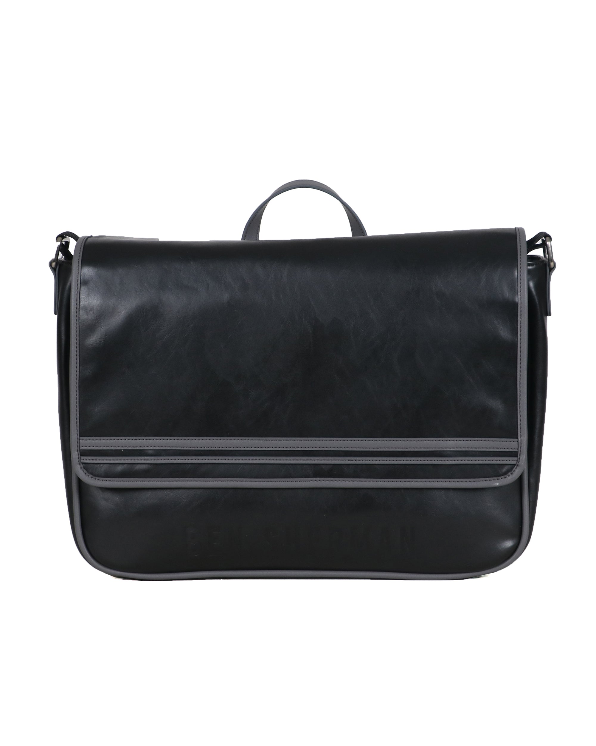 black leather crossbody messenger bag