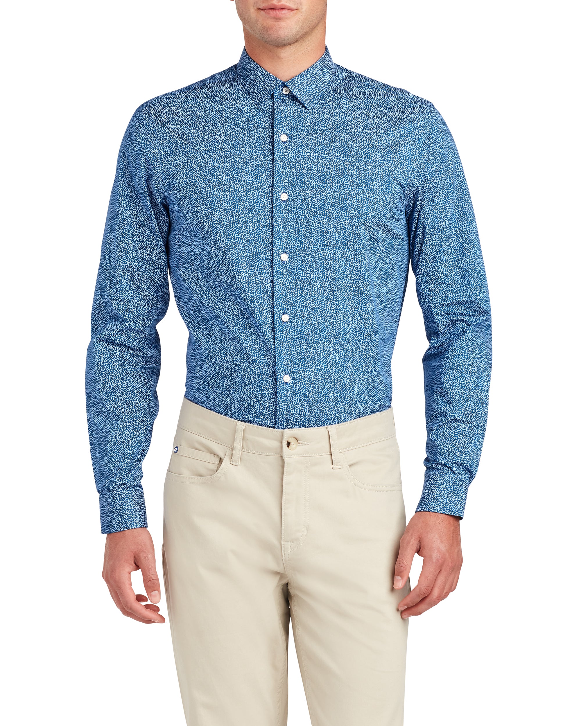 royal blue shirt with print