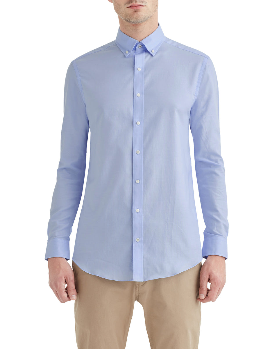 Blue Solid Oxford Slim Fit Dress Shirt – Ben Sherman