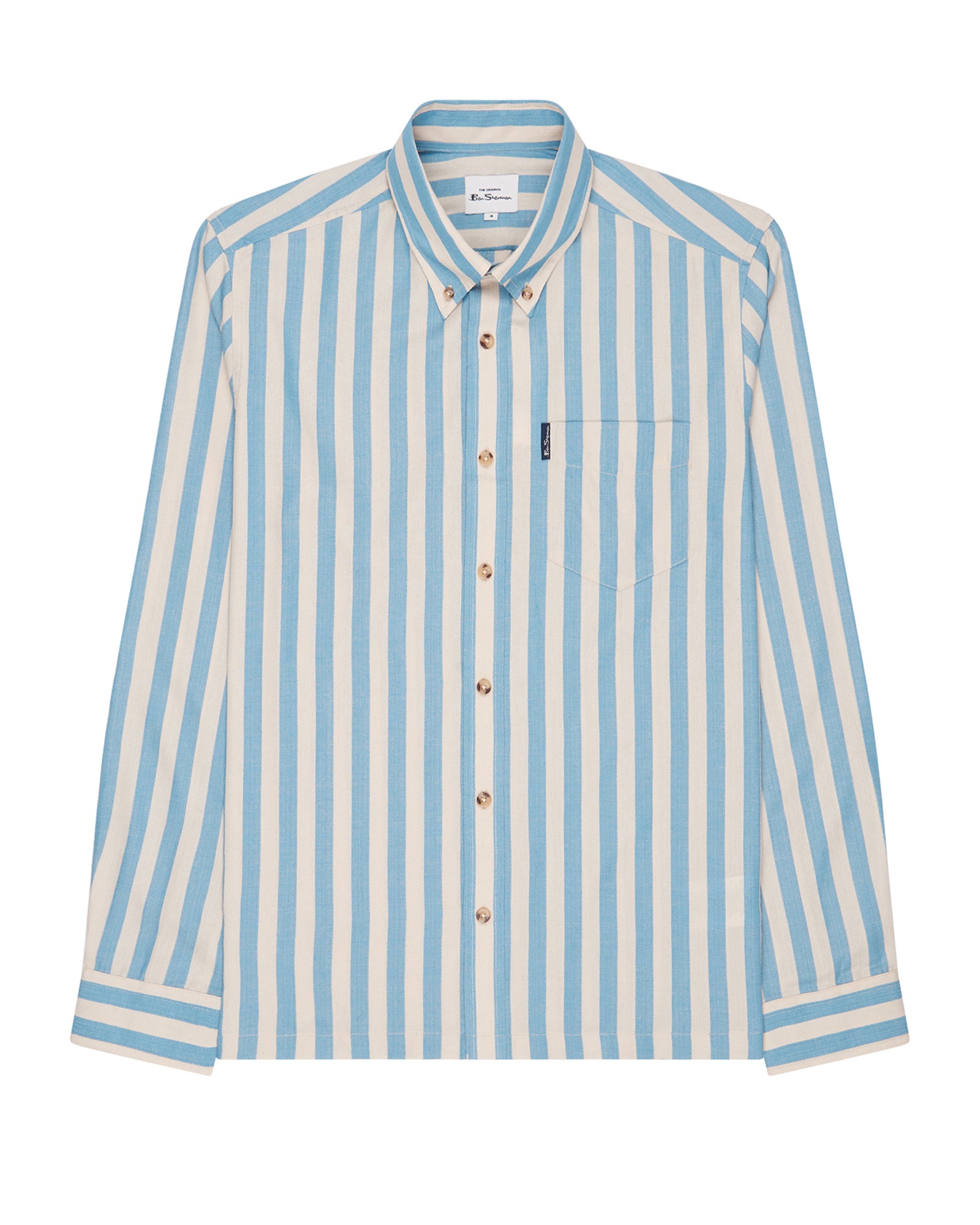 Long-Sleeve Candy-Stripe Shirt - Riviera Blue – Ben Sherman