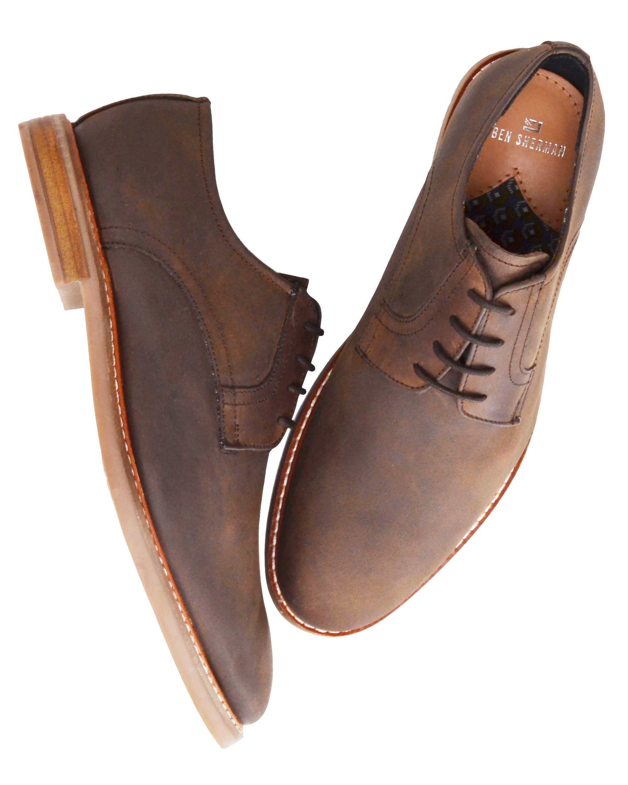Birk Plain-Toe Leather Derby - Brown 