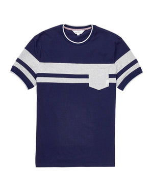 Supima Color-Block Pocket T-Shirt - Maritime Blue