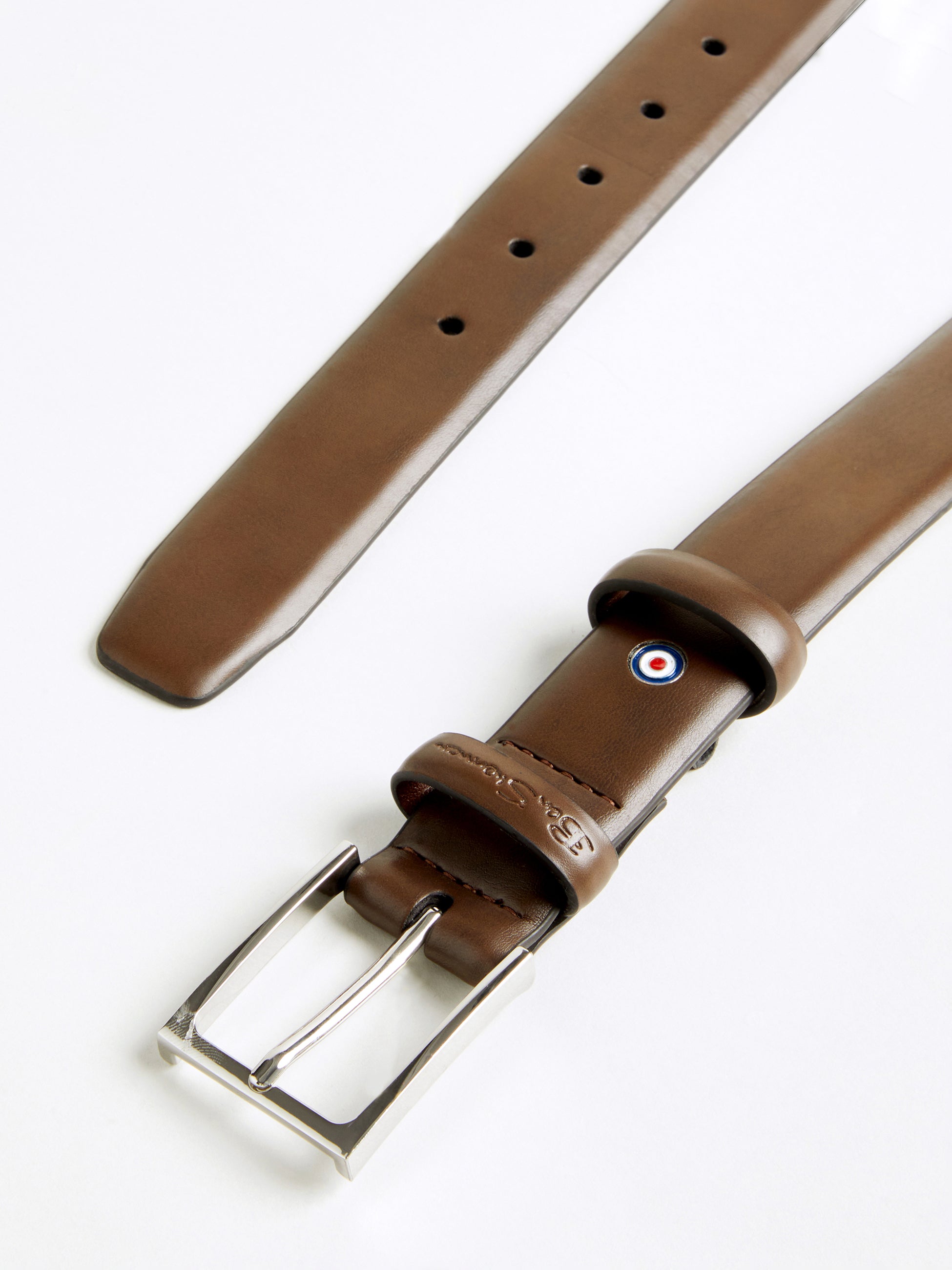 Angus Leather Dress Belt - Brown - Ben Sherman