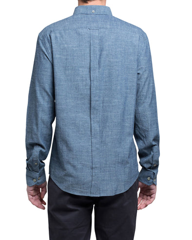 Long-Sleeve Chambray Woven Shirt - Navy Blazer – Ben Sherman