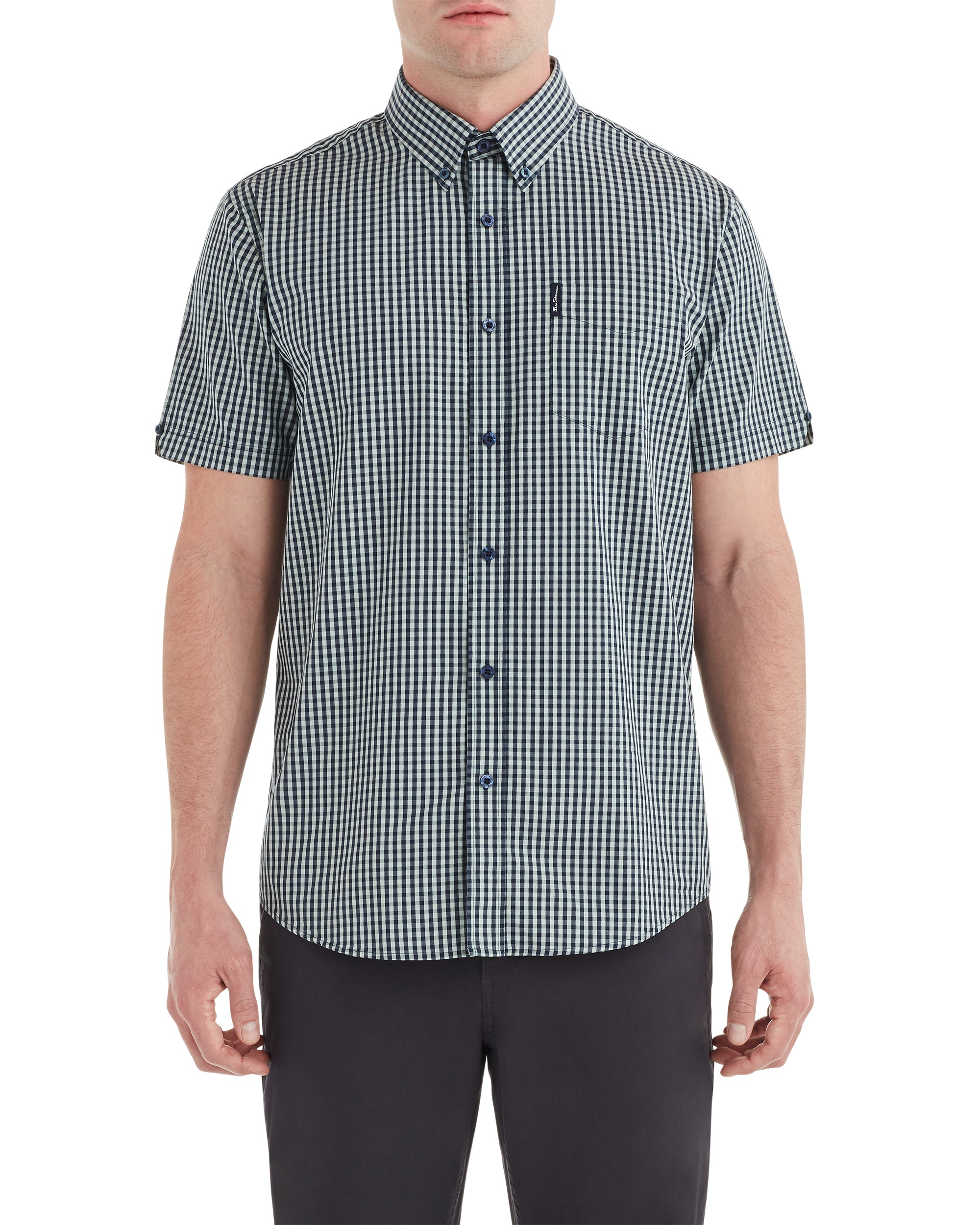 Short-Sleeve Classic Gingham Shirt - Sea – Ben Sherman