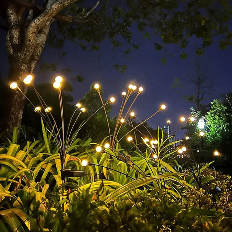 32x Lampes solaires jardin acier inoxydable multicolore lumière