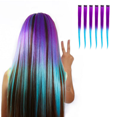 Ombre Purple Clip In Hair Extensions High Quality [ICP04]