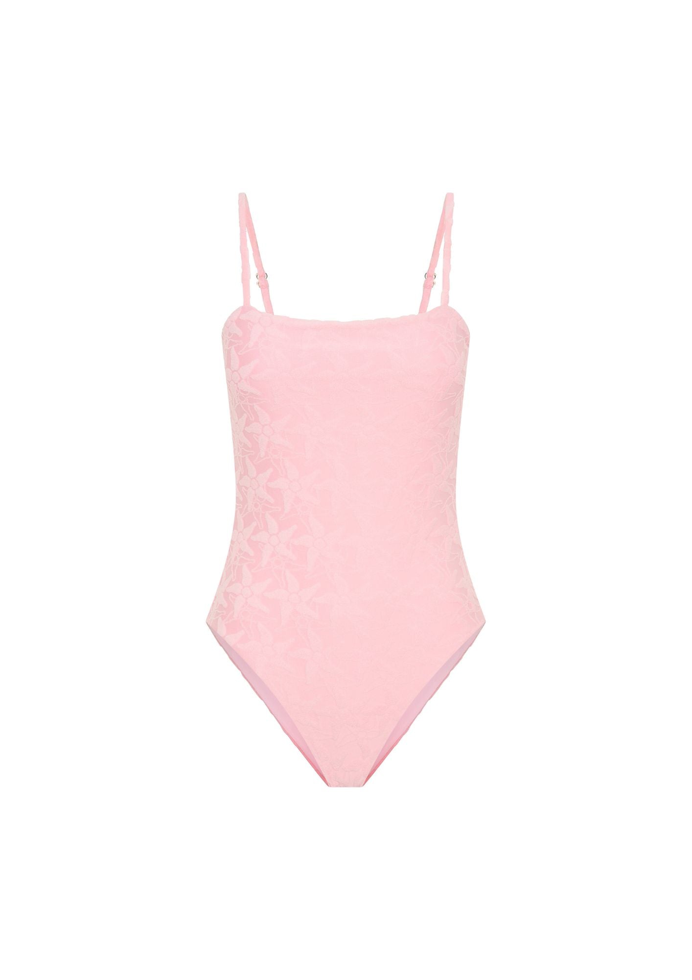 Elaine Straight Neck One Piece - Pink Terry – Charlee Swim